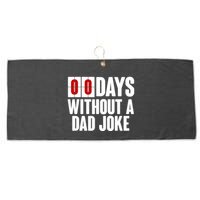 Funny Zero 0 Days Without A Dad Joke Large Microfiber Waffle Golf Towel