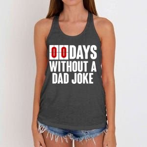 Funny Zero 0 Days Without A Dad Joke Women's Knotted Racerback Tank