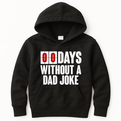 Funny Zero 0 Days Without A Dad Joke Kids Hoodie