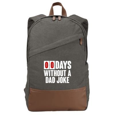 Funny Zero 0 Days Without A Dad Joke Cotton Canvas Backpack