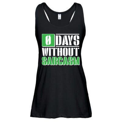 Funny Zero Days Without Sarcasm  Ladies Essential Flowy Tank