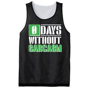 Funny Zero Days Without Sarcasm  Mesh Reversible Basketball Jersey Tank