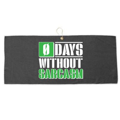 Funny Zero Days Without Sarcasm  Large Microfiber Waffle Golf Towel