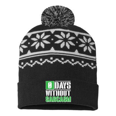 Funny Zero Days Without Sarcasm  USA-Made Snowflake Beanie