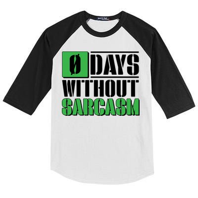 Funny Zero Days Without Sarcasm  Kids Colorblock Raglan Jersey