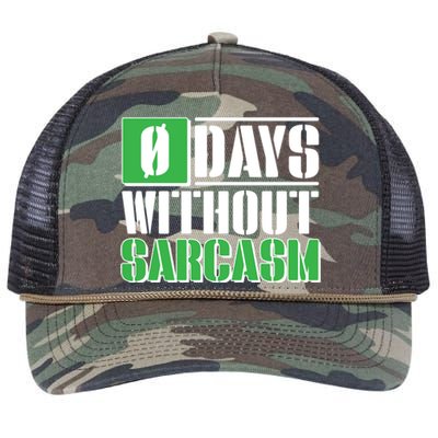 Funny Zero Days Without Sarcasm  Retro Rope Trucker Hat Cap