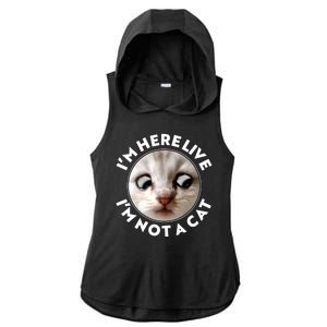 Funny Zoom Lawyer Cat Meme I'm Here Live I'm Not A Cat Ladies PosiCharge Tri-Blend Wicking Draft Hoodie Tank