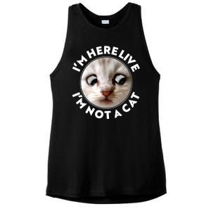 Funny Zoom Lawyer Cat Meme I'm Here Live I'm Not A Cat Ladies PosiCharge Tri-Blend Wicking Tank