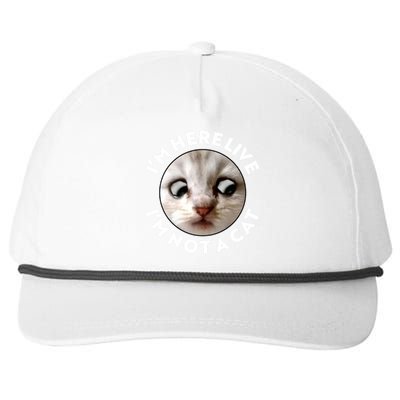 Funny Zoom Lawyer Cat Meme I'm Here Live I'm Not A Cat Snapback Five-Panel Rope Hat