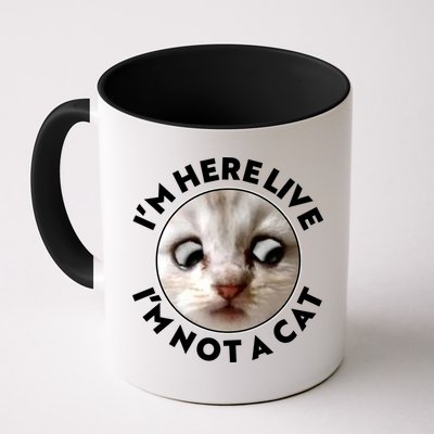 Funny Zoom Lawyer Cat Meme I'm Here Live I'm Not A Cat Mug