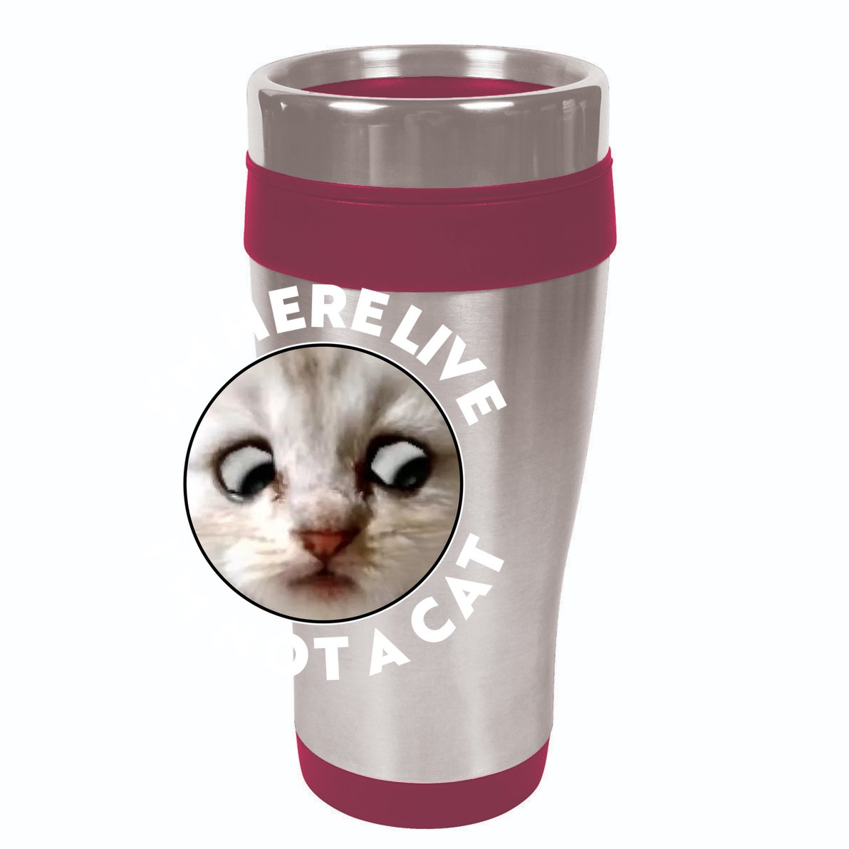 Funny Zoom Lawyer Cat Meme I'm Here Live I'm Not A Cat 15oz Campfire Ceramic Mug