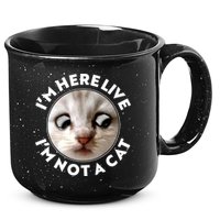 Funny Zoom Lawyer Cat Meme I'm Here Live I'm Not A Cat 15oz Campfire Ceramic Mug