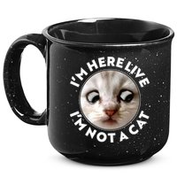 Funny Zoom Lawyer Cat Meme I'm Here Live I'm Not A Cat 15oz Campfire Ceramic Mug