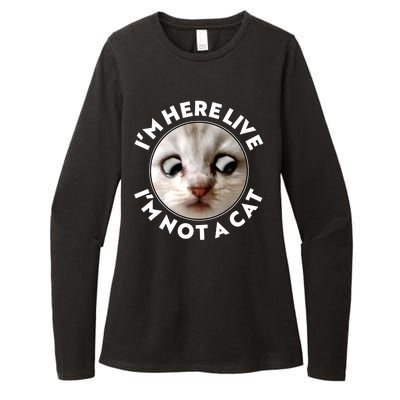 Funny Zoom Lawyer Cat Meme I'm Here Live I'm Not A Cat Womens CVC Long Sleeve Shirt