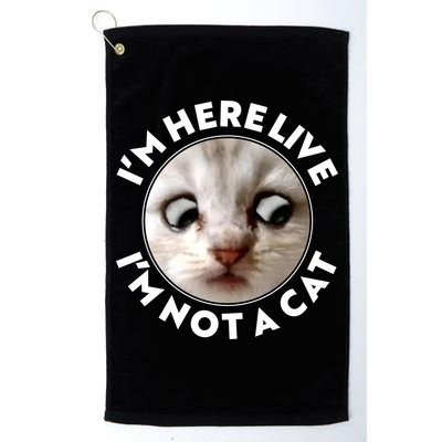 Funny Zoom Lawyer Cat Meme I'm Here Live I'm Not A Cat Golf Towel
