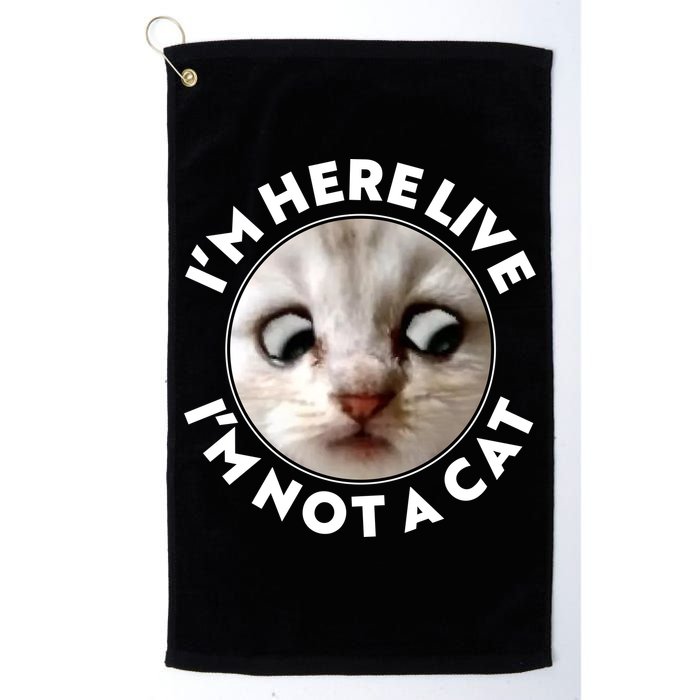 Funny Zoom Lawyer Cat Meme I'm Here Live I'm Not A Cat Golf Towel