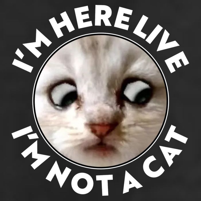 Funny Zoom Lawyer Cat Meme I'm Here Live I'm Not A Cat Golf Towel