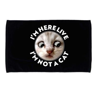 Funny Zoom Lawyer Cat Meme I'm Here Live I'm Not A Cat Microfiber Hand Towel