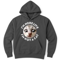 Funny Zoom Lawyer Cat Meme I'm Here Live I'm Not A Cat Hoodie