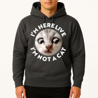 Funny Zoom Lawyer Cat Meme I'm Here Live I'm Not A Cat Hoodie