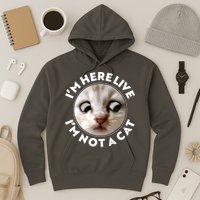 Funny Zoom Lawyer Cat Meme I'm Here Live I'm Not A Cat Hoodie