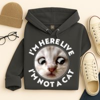 Funny Zoom Lawyer Cat Meme I'm Here Live I'm Not A Cat Hoodie