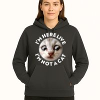 Funny Zoom Lawyer Cat Meme I'm Here Live I'm Not A Cat Hoodie