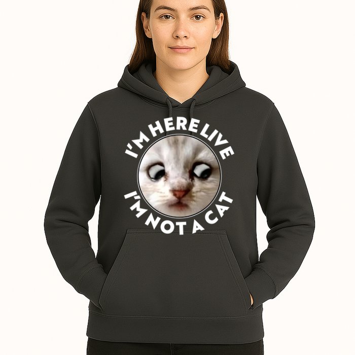Funny Zoom Lawyer Cat Meme I'm Here Live I'm Not A Cat Hoodie