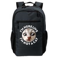 Funny Zoom Lawyer Cat Meme I'm Here Live I'm Not A Cat Backpack