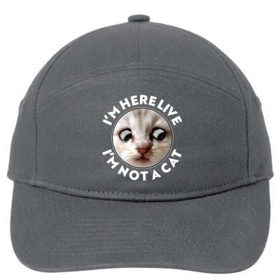 Funny Zoom Lawyer Cat Meme I'm Here Live I'm Not A Cat 7-Panel Snapback Hat