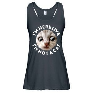 Funny Zoom Lawyer Cat Meme I'm Here Live I'm Not A Cat Ladies Essential Flowy Tank