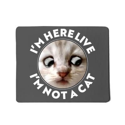 Funny Zoom Lawyer Cat Meme I'm Here Live I'm Not A Cat Mousepad