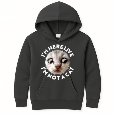 Funny Zoom Lawyer Cat Meme I'm Here Live I'm Not A Cat Kids Hoodie