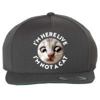 Funny Zoom Lawyer Cat Meme I'm Here Live I'm Not A Cat Wool Snapback Cap