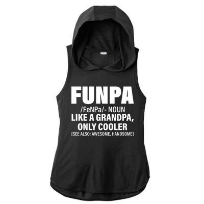 Funpa Like A Grandpa Only Cooler Ladies PosiCharge Tri-Blend Wicking Draft Hoodie Tank