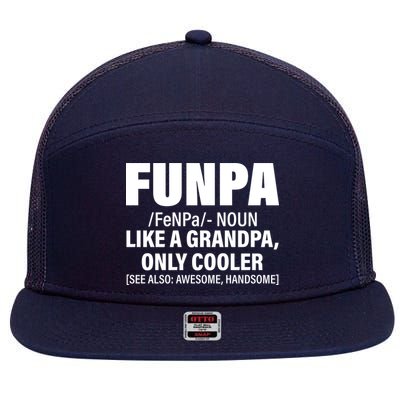 Funpa Like A Grandpa Only Cooler 7 Panel Mesh Trucker Snapback Hat