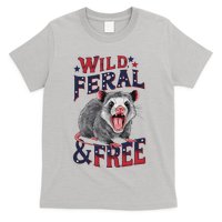 Funny Unhinged Opossum Wild Feral & Free Possum 4th Of July T-Shirt