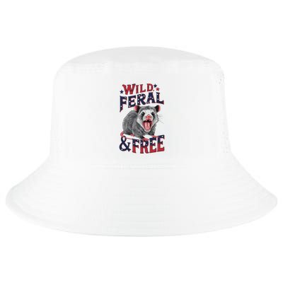 Funny Unhinged Opossum Wild Feral & Free Possum 4th Of July Cool Comfort Performance Bucket Hat