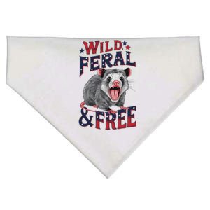 Funny Unhinged Opossum Wild Feral & Free Possum 4th Of July USA-Made Doggie Bandana