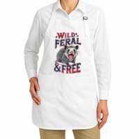 Funny Unhinged Opossum Wild Feral & Free Possum 4th Of July Apron