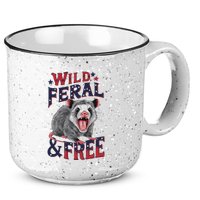 Funny Unhinged Opossum Wild Feral & Free Possum 4th Of July 15oz Campfire Ceramic Mug
