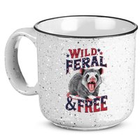 Funny Unhinged Opossum Wild Feral & Free Possum 4th Of July 15oz Campfire Ceramic Mug