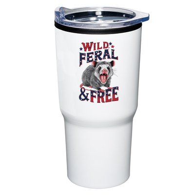 Funny Unhinged Opossum Wild Feral & Free Possum 4th Of July Tumbler