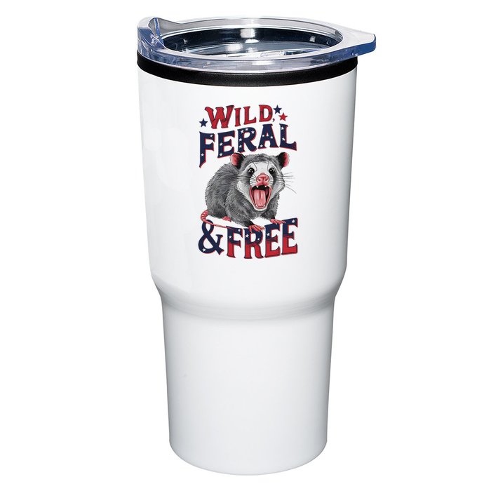 Funny Unhinged Opossum Wild Feral & Free Possum 4th Of July Tumbler