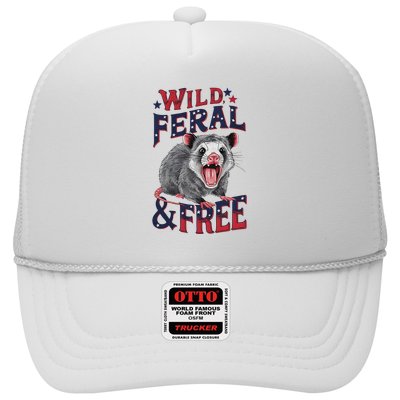 Funny Unhinged Opossum Wild Feral & Free Possum 4th Of July Hat