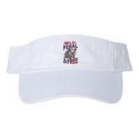 Funny Unhinged Opossum Wild Feral & Free Possum 4th Of July Visor