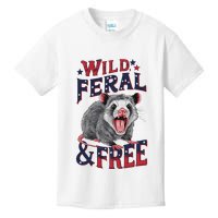 Funny Unhinged Opossum Wild Feral & Free Possum 4th Of July Kids T-Shirt