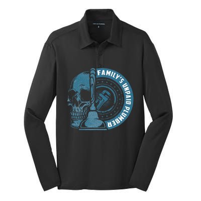 FamilyS Unpaid Plumber Plumbing Pipefitter Silk Touch Performance Long Sleeve Polo