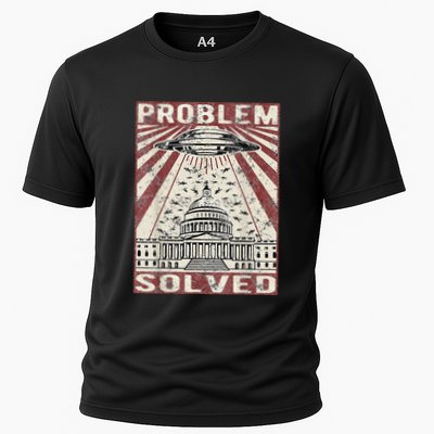 Funny UFO Problem Solved Political Humor Sarcastic Performance Shirt
