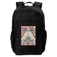 Funny UFO Problem Solved Political Humor Sarcastic Backpack